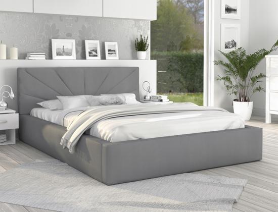 Luxusná posteľ GEORGIA 90x200 s kovovým zdvižným roštom ŠEDÁ